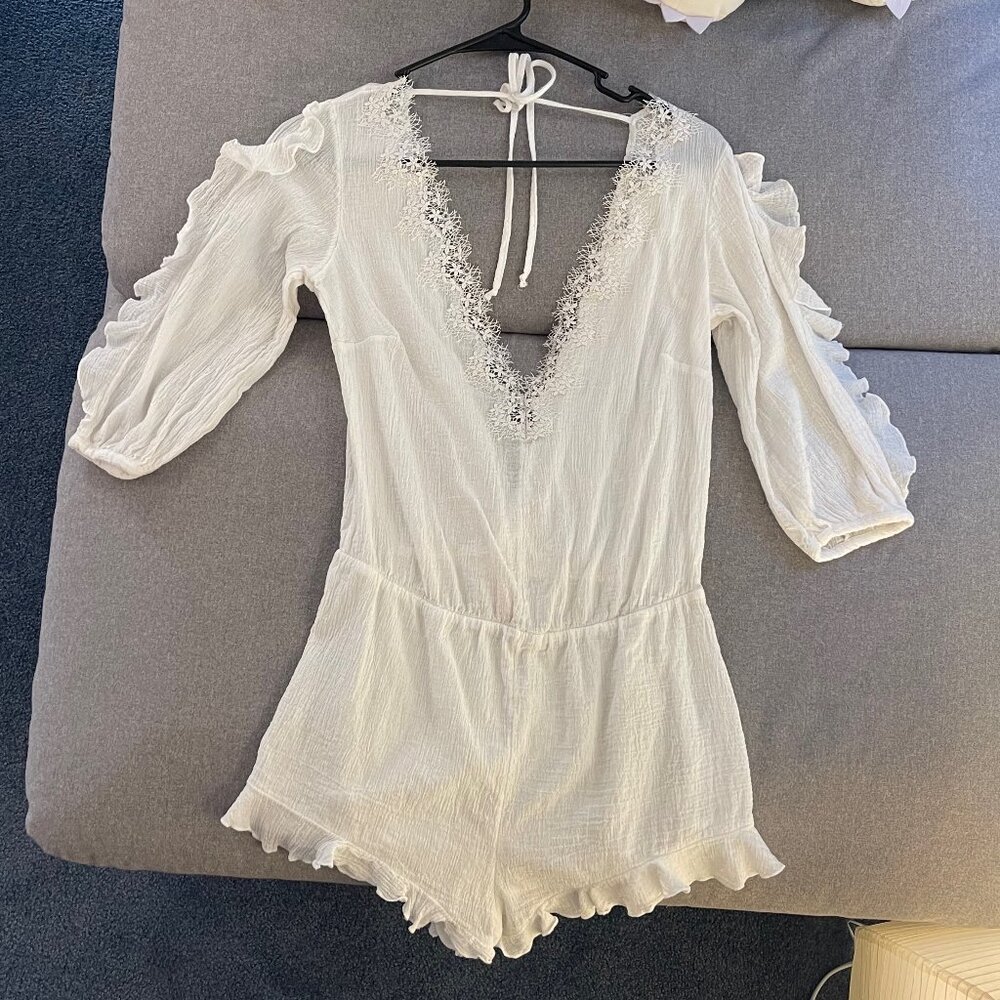 Victoria's Secret Cotton and Lace Romper Size M